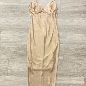 Tan/gold  strappy midi dress #fashionnova